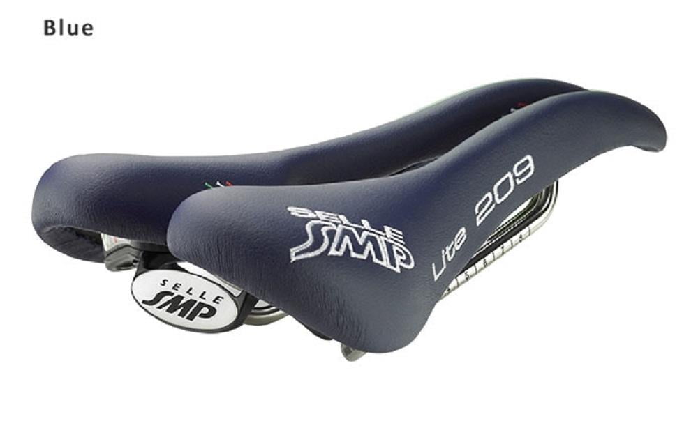 Selle SMP Lite 209 Bicycle Saddle - Light Blue / Steel Rails