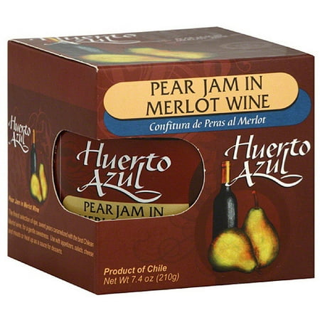 Huerto Azul Pear Jam in Merlot Wine, 7.4 oz, (Pack of 6)