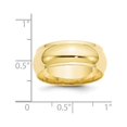 thumbnail image 4 of Auriga Fine Jewelry 10K Yellow Gold 8mm Half Round with Edge Wedding Band for Women Size- 5, 4 of 5