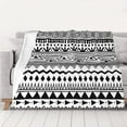 thumbnail image 5 of YFYANG Lightweight Warm Flannel Blanket, Black and White Bohemian Stripes Throw Blanket for Bed, Sofa, Travel, Camping, 40"x30", 5 of 7