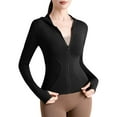 thumbnail image 3 of Feancey Womens UPF 50+ Sun Protection Jacket Lightweight Zip Up Hiking Hoodie Outdoor Running Athletic Jackets with Thumb Holes Black S, 3 of 4