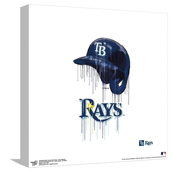 Gallery Pops MLB Tampa Bay Rays - Drip Helmet Canvas Wall Art, Unframed Version, 12" x 12"