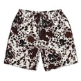 thumbnail image 2 of Honeii's Cow Skin Print Men's Casual Shorts with Drawstring，Swim Trunks Quick Dry Beach Shorts, 2 of 5