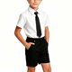 thumbnail image 1 of Odeerbi Niños 3 Piezas Caballero Traje Formal Preppy Vestido de Manga Corta Camisa de Vestido y Traje Pantalones Cortos Con Corbata Uniforme Escolar Conjunto, 1 of 6