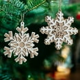 thumbnail image 7 of Christmas Snowflake Ornament, Wooden Christmas Pendant, Handmade White Wood Snowflake Decoration for Christmas Tree Doors Fireplaces, Eco-Friendly Durable Easy To Hang 10x10cm, 7 of 7
