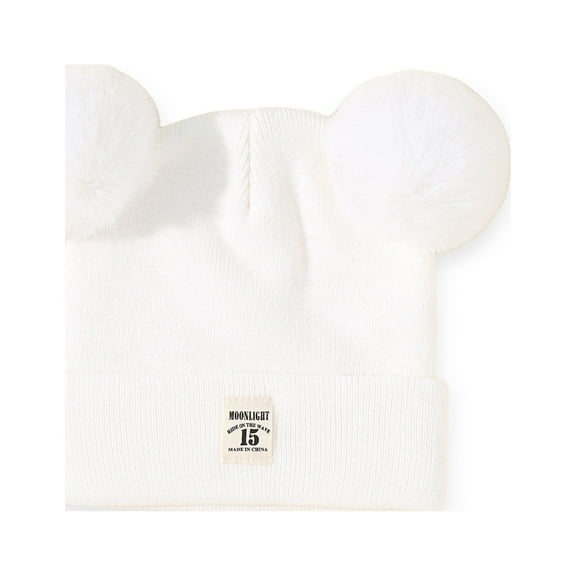 nvzhuang Baby Beanie Hat Soft Winter Warm Double Pom Toddler Knit Hat Infant Crochet Hat Skull Cap