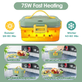 thumbnail image 3 of Electric Lunch Box Food Heater, Portable Food Warmer, Hot Lunch Warmer Heated Lunch Box for Adults, 75W 1.8L 12V-24V 110V Stainless Steel Container with SS Fork & Spoon and Insulated Carry Bag,Green, 3 of 8