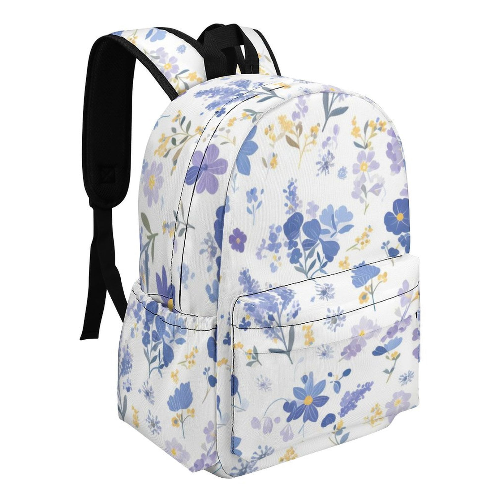 Large Capacity Half Print Backpack 11.8×16.5×5.9in Multifunctional Zipper Design Convenient Switch Milk Cow Print Style Lavender_4