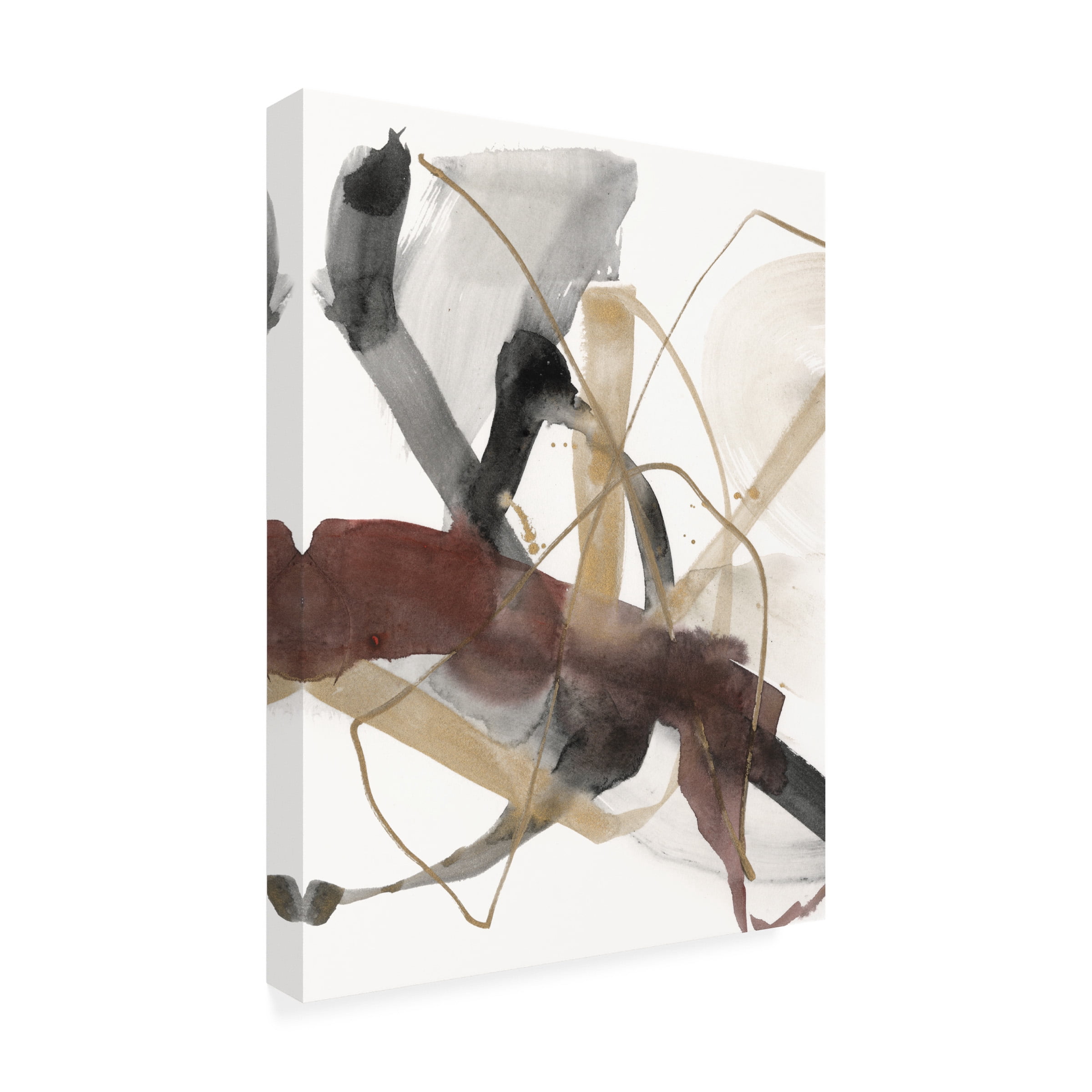 Trademark Fine Art Jennifer Goldberger Burgundy Interjection I Canvas Wall Art - 18x24