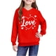 thumbnail image 5 of Sudadera con capucha y estampado de corazón de San Valentín, sudadera de manga larga para niños y niñas, chaqueta para niñas de talla mediana y grande., 5 of 7