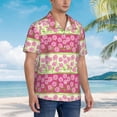 thumbnail image 2 of KLL Men's Hawaiian Shirt Short Sleeve Button Down Beach Shirts-Flowers, 2 of 5