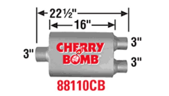 Exhaust Muffler 88116CB-AZ Great sounding Exhaust Muffler Cherry Bomb Vortex