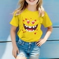 thumbnail image 4 of Cute Funny Shirts for Girls Boys Toddler Graphic T-Shirt Short Sleeve Tee Tops Yellow A 3-4 Years, 4 of 6