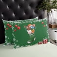 thumbnail image 4 of Christmas Throw Pillow Cover, Christmas Socks Gift Snowflake Green Rectangle Decorative Pillow Case Protector Soft Cushion Cover Lumbar Pillowcase for Couch Sofa Bedroom Car Chair Decor 24x36 Inch, 4 of 8