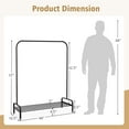 thumbnail image 3 of CostwayIndustrial Metal Garment Rack Heavy Duty Floor Cloth Rack w/ Shoe Storage Shelf, 3 of 10