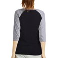 thumbnail image 3 of Sofra/Cottonbell Women Jersey Raglan 3/4 Sleeve Baseball Tee Shirts Top, 3 of 3