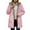 Pink, variant on Shadoumai Long Zip Up Hoodie Women Long Sleeve Fleece Lined Jacket Casual Hooded Warm Winter Coat with Pockets
