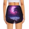 thumbnail image 2 of Lsque Purple Moon Tree Night Sky Printed Women's Running Shorts with Liner Pockets,Elastic Quick Dry Workout Athletic Gym Yoga Shorts,Womens High Waist Shorts-Medium, 2 of 9