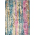 thumbnail image 1 of homeroots home decor 385395 5’ x 7’ Gray Colorful Abstract Stripes Area Rug, 1 of 1