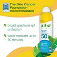 thumbnail image 2 of Alba Botanica Sport Sunscreen Spray SPF 50, Fragrance Free, 5 fl oz, 2 of 9