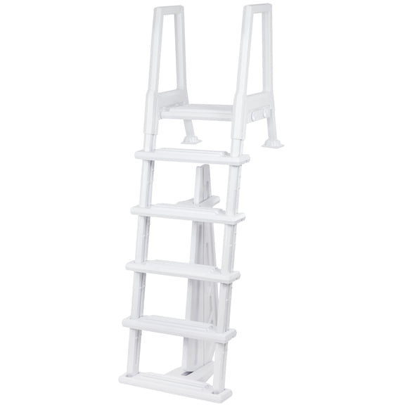 Aqua Select Heavy Duty Resin In-Pool Ladder w/ Entrapment Barrier for Above Ground Pools