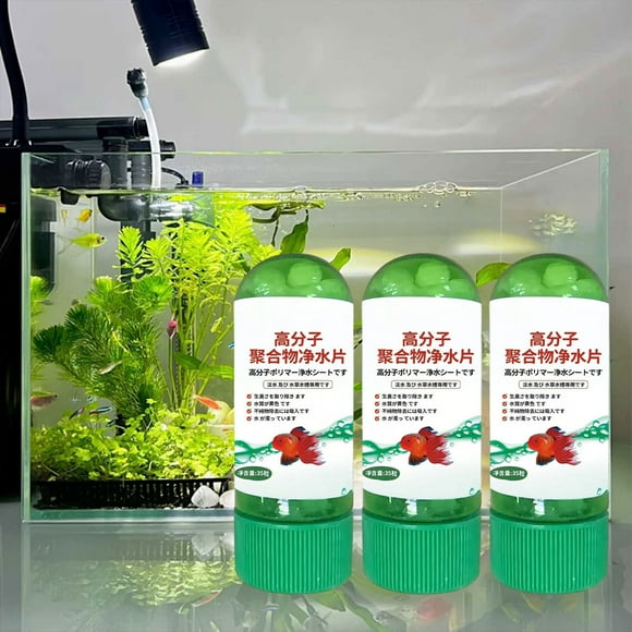 Wuztai Aquarium Water Purification Tablets, Powerful Fish Tank Water Purifying Agent & Quality Clarifier 3pc, Safe Water Treatment Tablets for All Aquatic Life Fish Plants Invertebrates