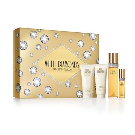 Elizabeth Taylor White Diamonds Fragrance Gift Set for Women, 4 piece