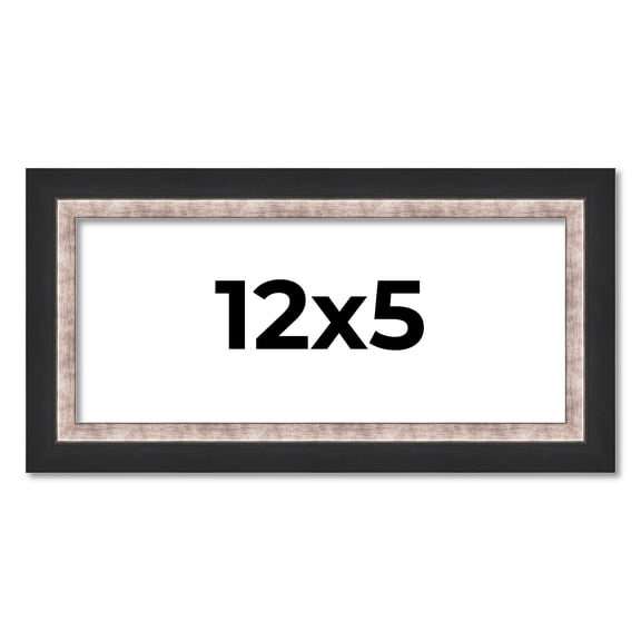 12x5 IN Frame Silver Real Wood Picture Frame Width 1.25 Inches | Interior Frame Depth 0.75 Inches |