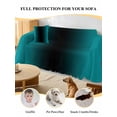 thumbnail image 4 of Teal Black Ombre Couch Cover for 2 Cushion Couch, Gradient Contemporary Abstract Art Washable Love Seat Sofa Covers Slipcover, Throw Sofa Covers for Pets, Furniture Protector 71"x102", 4 of 9