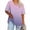 Purple, variant on Pluse Size Tops for Womens V-Neck Short Sleeve Sports Blouses Solid Summer Oversized T-shirt