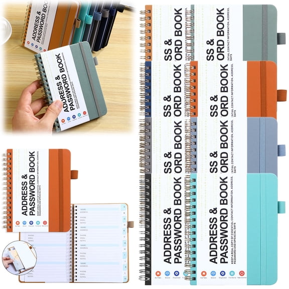 SeekLGT Password Address Book Coil Book Internet Login and Website Username Organizer Spiral Journal for Home and Office Account Security
