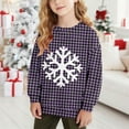 thumbnail image 2 of Lorytime Kids Sweatshirt for Christmas Unisex Snowflakes Shirt Crew Neck Long Sleeve Pullover Soft Tops Purple 14 Years, 2 of 7