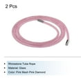 thumbnail image 3 of 2 Pcs 1.5 Yard 6 mm Rhinestone Tube Rope DIY Diamond String for DIY Trouser Hoodie Drawstring Sweaters Pink, 3 of 5