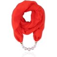 thumbnail image 1 of Collar de bufanda de estilo clásico para mujer, bufandas infinitas de gasa sólida, colgante de perlas, accesorios de joyería (sc0036), 1 of 4