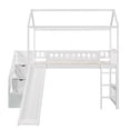 thumbnail image 5 of Harper & Bright Designs Twin House Loft Bed with Slide and Stairs, Loft Bed with Storage Drawers, Wood Cabin Loft Bed for Boys Girls, White, 5 of 14