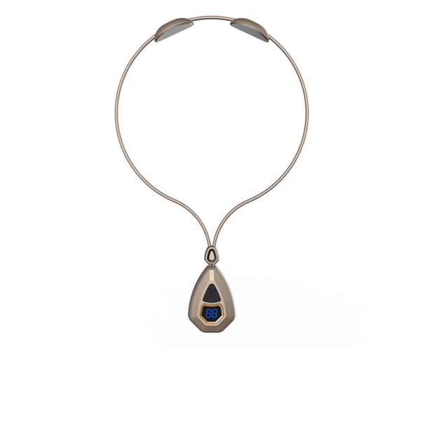 Soidarity Masajeador de cuello alimentado por batería, carga USB, 1200 mAh, Control de botón, colgante, elegante, 15 engranajes, herramienta de Protección de la piel Oro Soidarity CE014738-03B