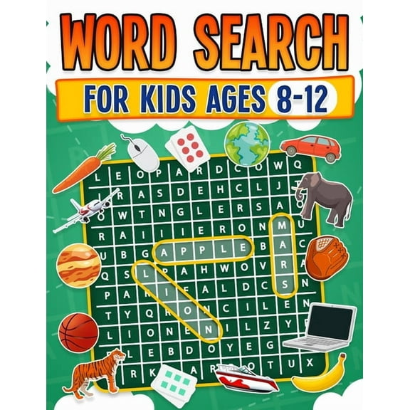 Word Search for Kids Ages 8-12 100 Fun Word Search Puzzles Kids Activity Book Large Print Paperback, (Paperback)
