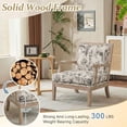 thumbnail image 6 of Dayalane Farmhouse Floral Accent Chair, Linen Upholstered Reading Chair with Removable Cushion for Bedroom, Solid Wood Frame Lounge Armchair for Living Room Reception Room, Floral Pattern, 6 of 11