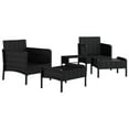 thumbnail image 2 of vidaXL 5 Piece Garden Lounge Set with Cushions Black Poly Rattan, 2 of 5