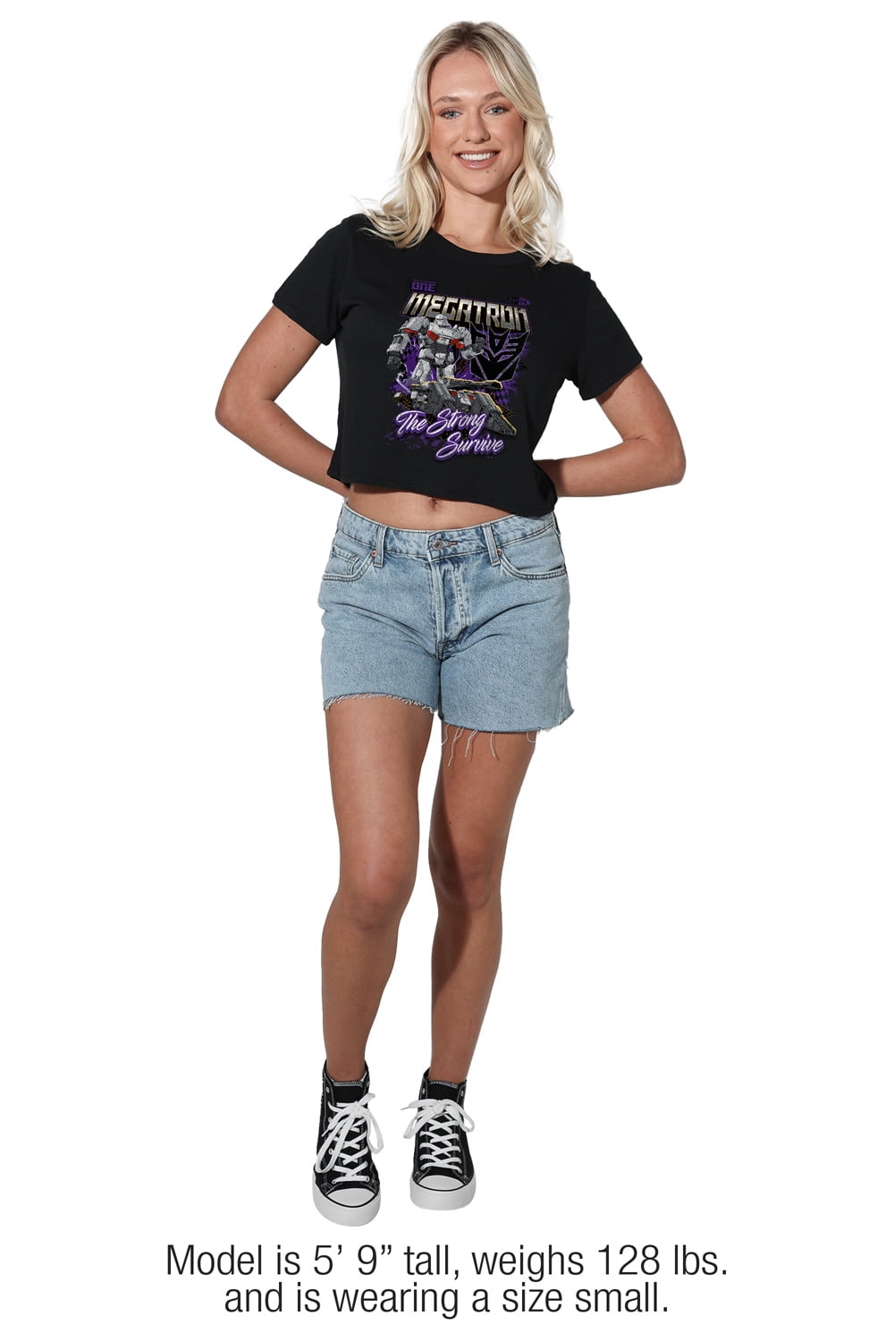 TRANSFORMERS ONE Megatron Racing Women's Crop Top T-Shirt, Black, Large