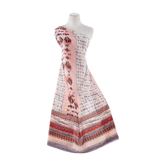 Zelouf High Mulity Chiffon Print , Sewing, DIY, Crafts Fabric by the Yard, 864 Coral/purp, 3 Yard