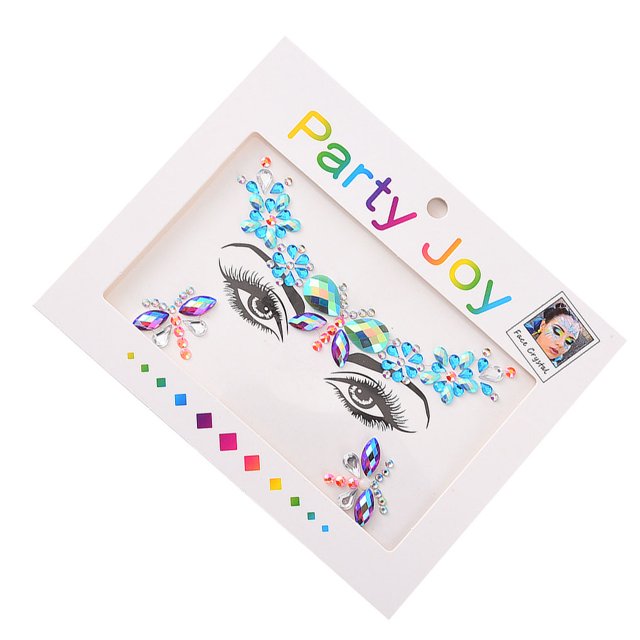 Soidarity Joyas para la frente de ojos, pegatinas autoadhesivas de diamantes de imitación, maquillaje facial ostentoso, decoraciones DIY para mujeres, Tratamientos faciales Tipo 1 Soidarity CE013627-01B