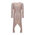 thumbnail image 7 of Viikei Womens Dresses,Ladies Fashion Women Long Sleeve Dress V-Neck Solid Long Dresses Sequin Rose Gold L, 7 of 7