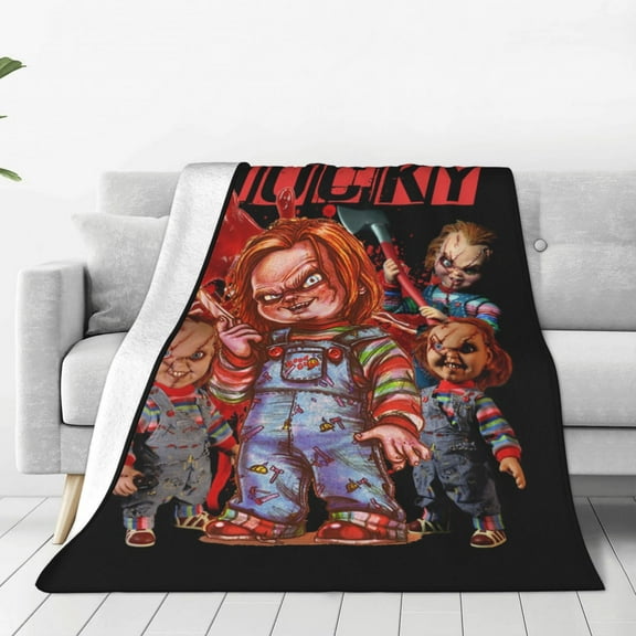 Chucky Horror Flannel Blanket Cozy Ultra-Soft Micro Fleece Throw Blanket 40"x30" For Sofa Couch Bed Office Travel