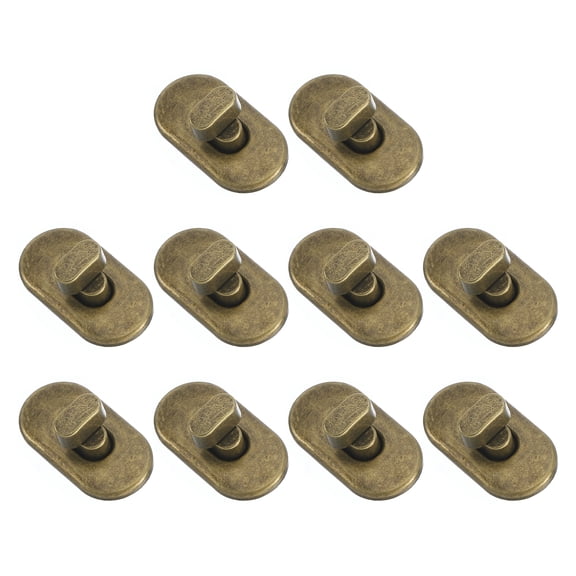 Uxcell 10 Pcs Twist Lock Fastener Purse Turn Clasps Metal Button Bronze