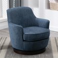 thumbnail image 2 of Comfort Pointe Reese Cadet Blue Fabric Wood Base Swivel Accent Chair, 2 of 8