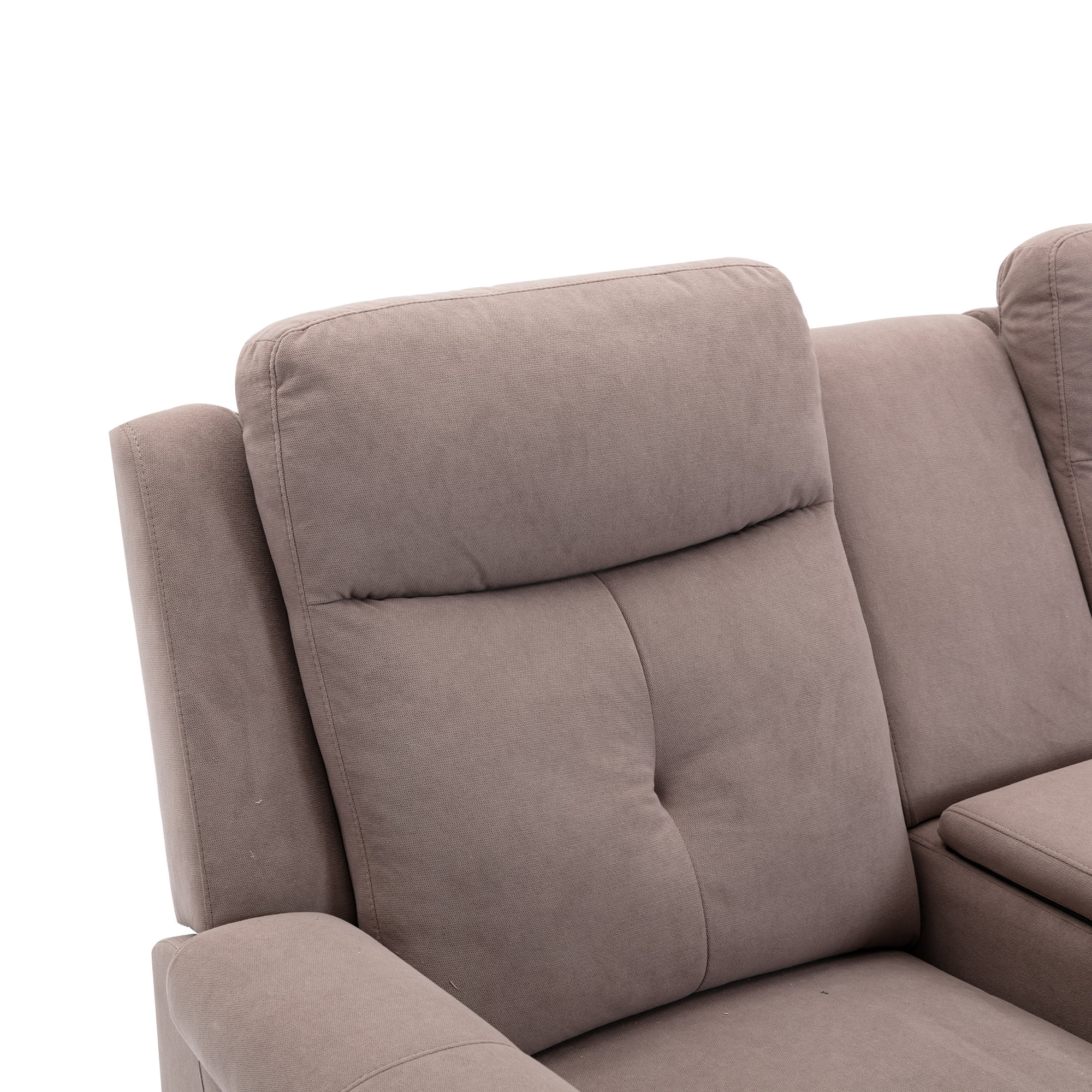 Kepooman Polyester Fabric Manual Motion Loveseat with Storage Box & Two Cup Holders Kepooman Polyester Fabric Manual Motion Loveseat with Storage Box & Two Cup Holders