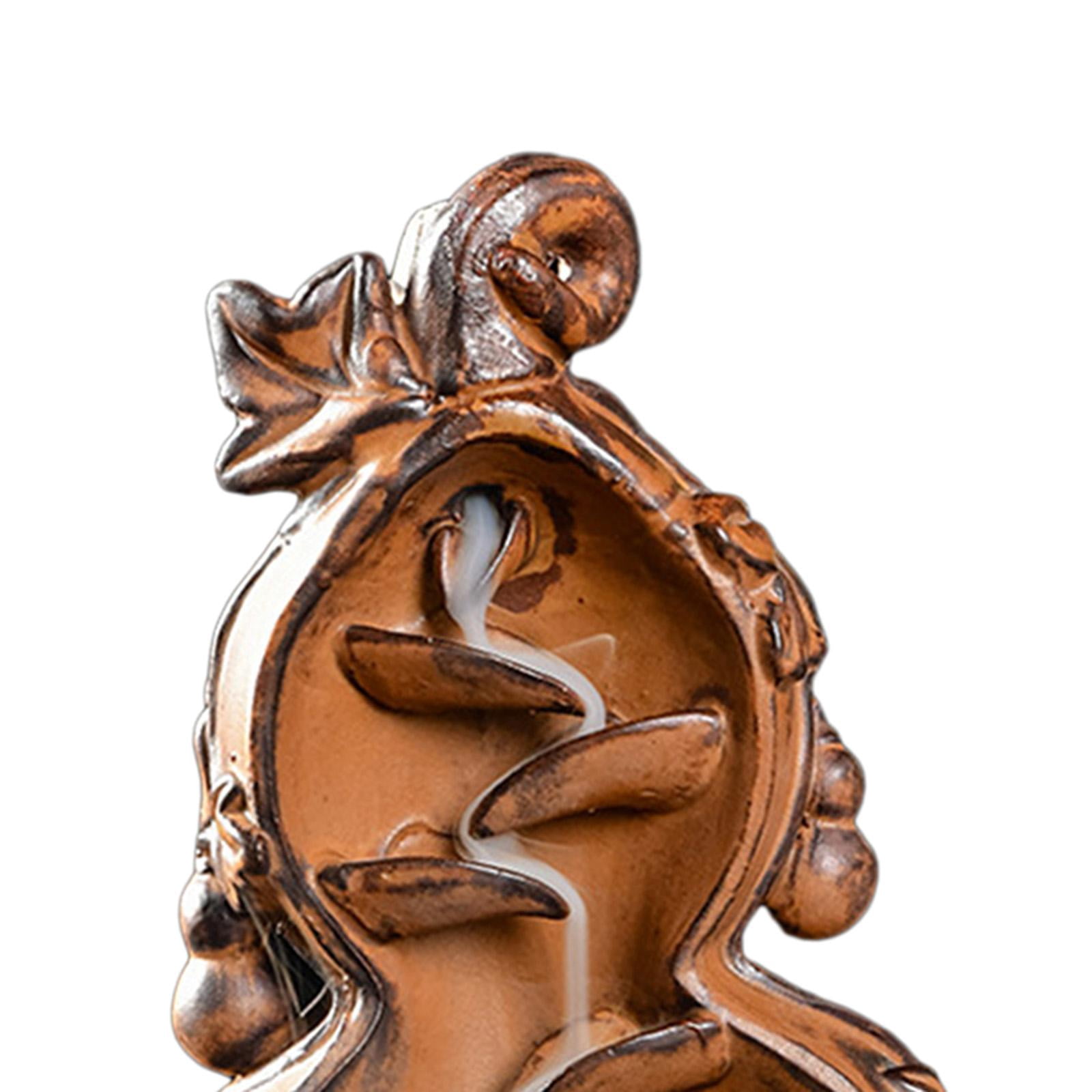 WLPZXP Gourd Backflow Incense Burner Art Crafts Aroma Ornament Waterfall Incense Holder Brown