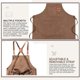 thumbnail image 3 of Men Chef Aprons Heavy Duty Canvas Cross Back Apron Adjustable with 3 Pockets, 3 of 3