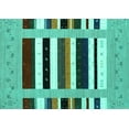 thumbnail image 1 of Ahgly Company Machine Washable Indoor Rectangle Abstract Turquoise Blue Contemporary Area Rugs, 4' x 6', 1 of 4